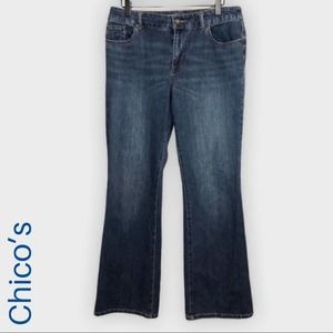 Chico’s Platinum Denim Jeans US Size 8 Or Chico’s Size 1